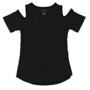 5/$25 Black Women's Cold Shoulder Tshirt